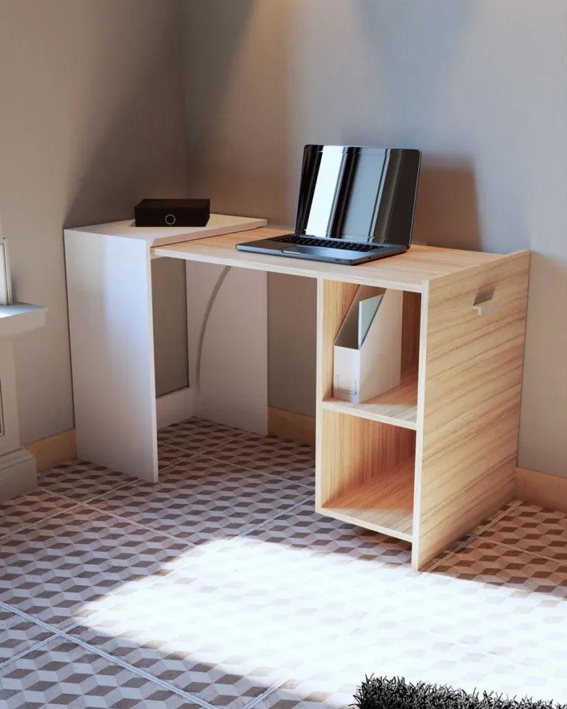Escritorio Plegable Fiplasto Blanco y Coco – Ideal para Espacios Reducidos